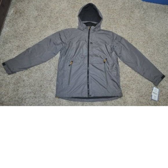 Mens Winter Jacket Hemisphere Gray XL Wind Water Resistant Down Alt Fill Hooded - Picture 2 of 8